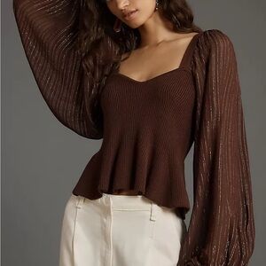 Bl-nk Peplum Twofer Sweater